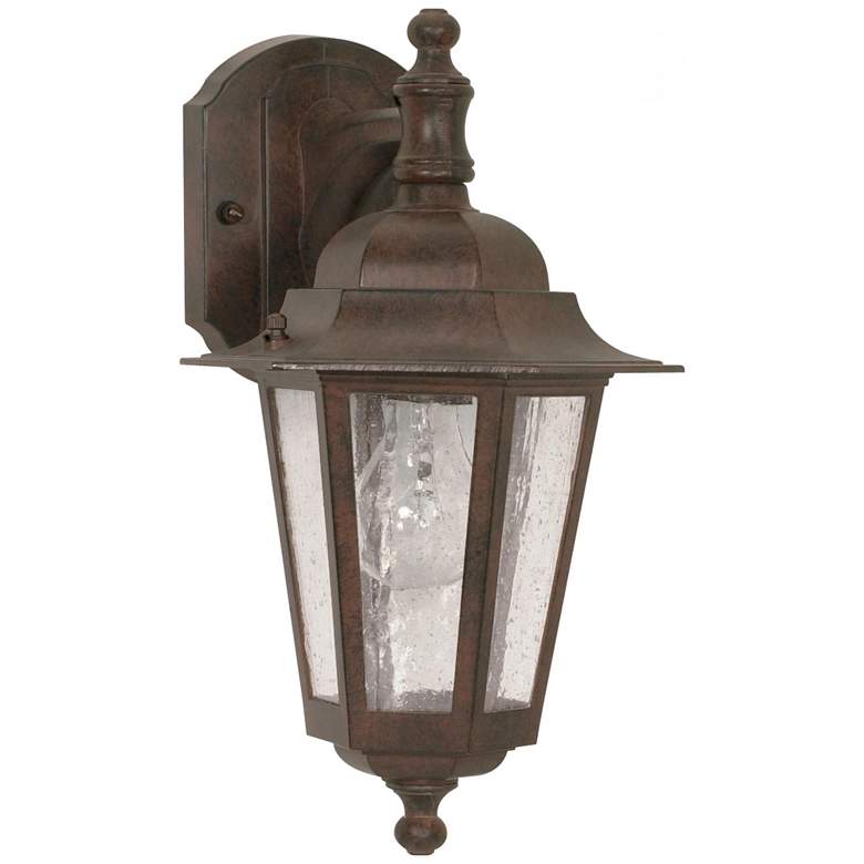 Image 1 Nuvo Cornerstone 13" High Arm Down Old Bronze Outdoor Wall Lantern
