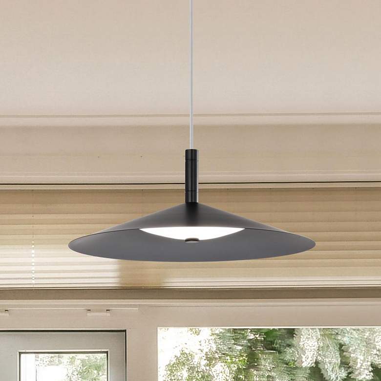 Image 1 Nuvo Corrine 18" Wide Matte Black LED Pendant