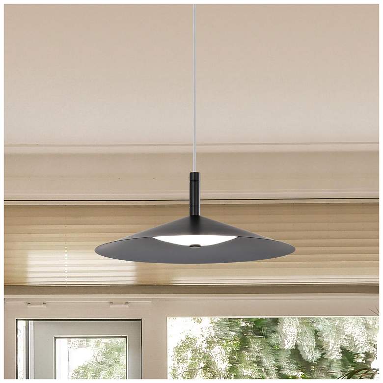 Image 4 Nuvo Corrine 18" Wide Matte Black LED Pendant more views