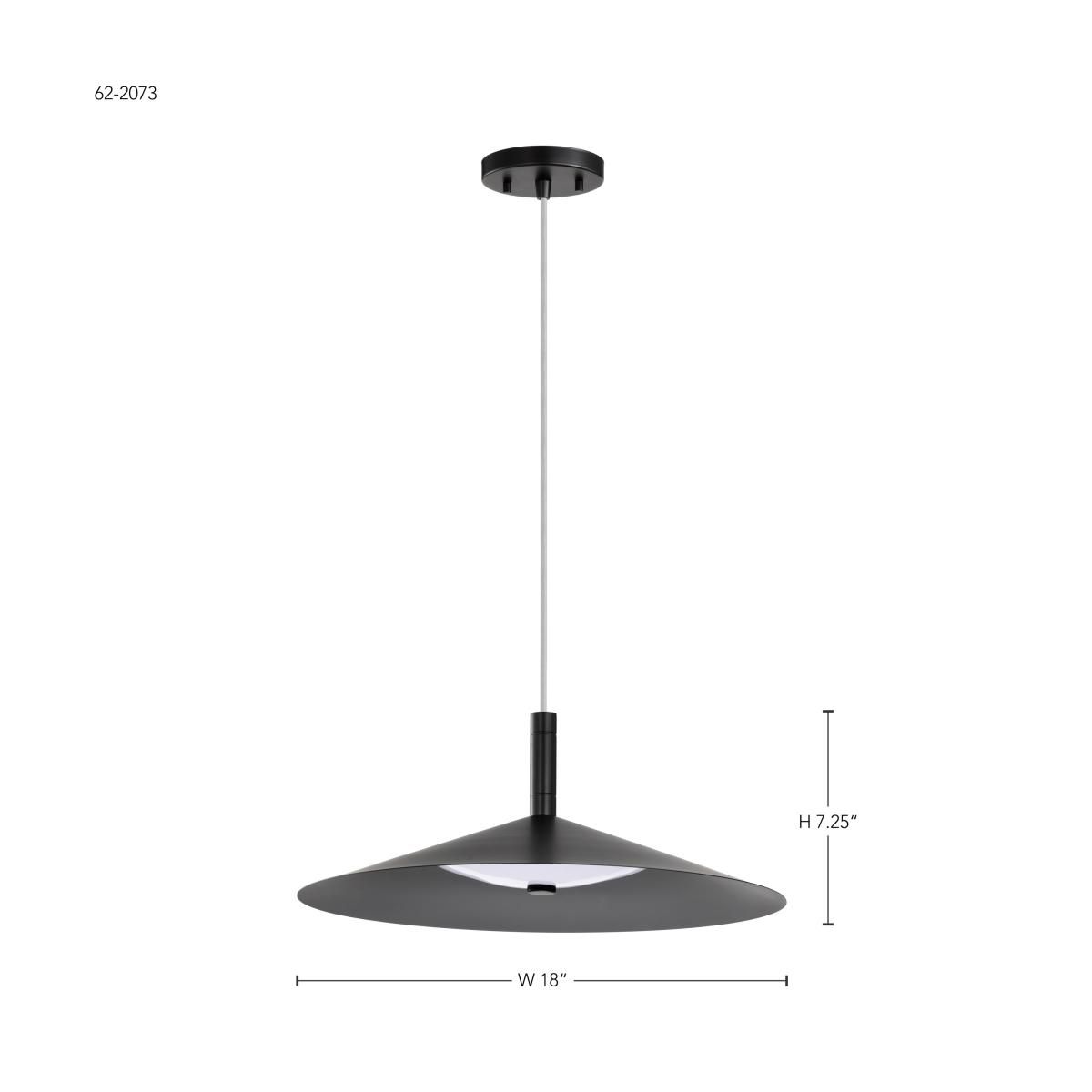 Nuvo Corrine 18" Wide Matte Black LED Pendant