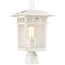 Nuvo Cove Neck 16 1/4" White and Seeded Glass Outdoor Post Lantern