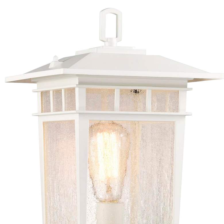 Image 2 Nuvo Cove Neck 16 1/4" White and Seeded Glass Outdoor Post Lantern more views
