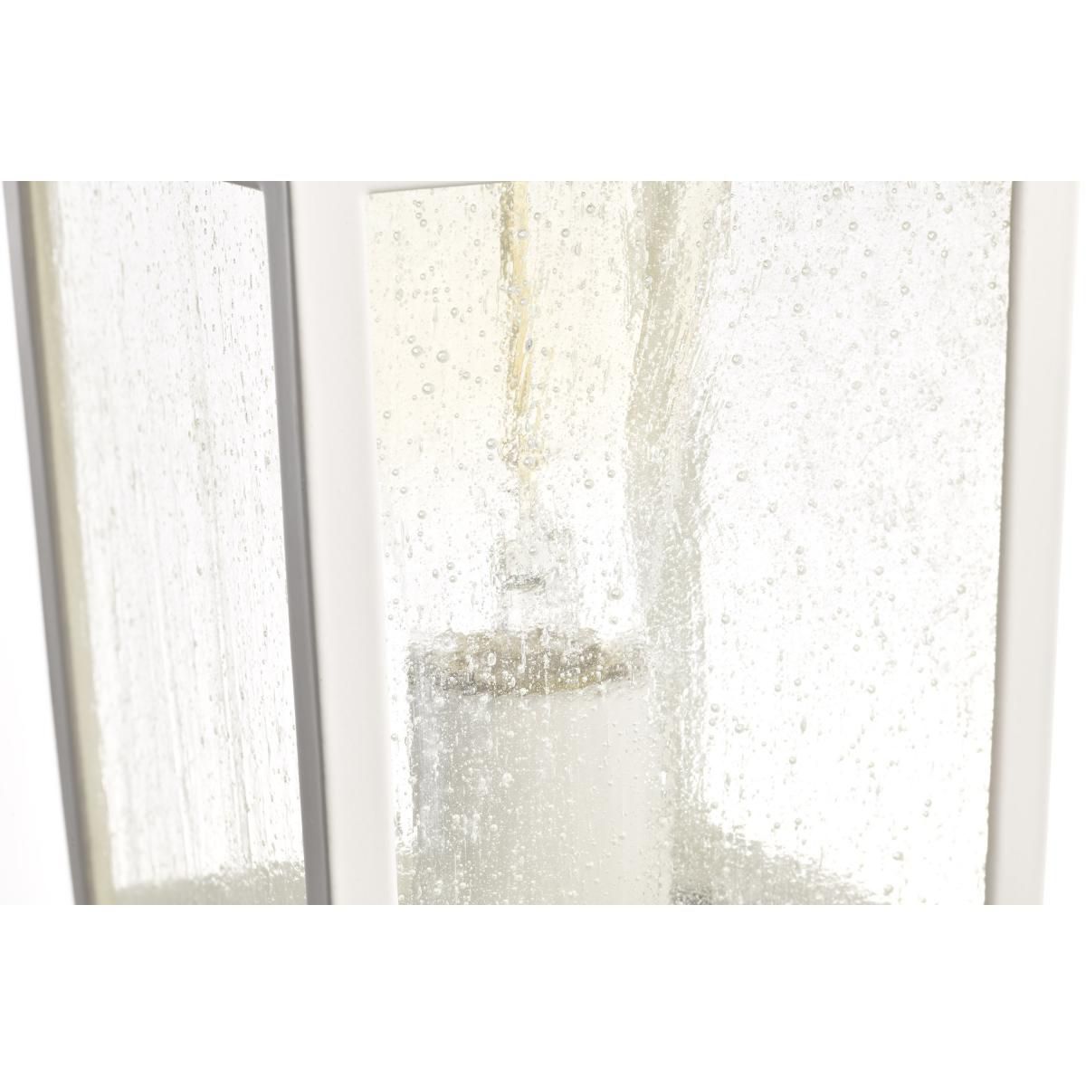 Nuvo Cove Neck 16 1/4" White and Seeded Glass Outdoor Post Lantern