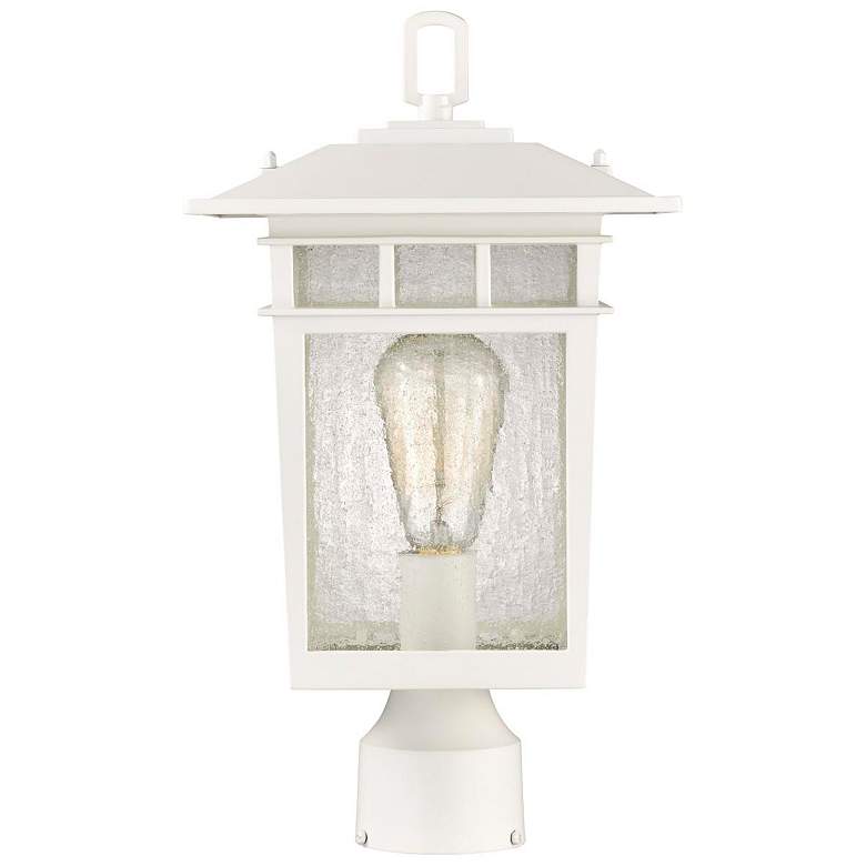 Image 4 Nuvo Cove Neck 16 1/4" White and Seeded Glass Outdoor Post Lantern more views