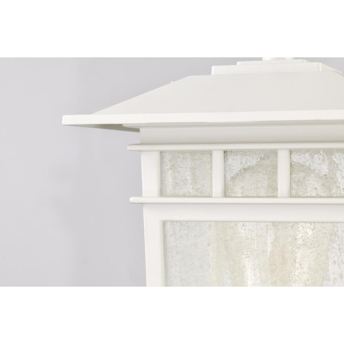Nuvo Cove Neck 16 1/4" White and Seeded Glass Outdoor Post Lantern