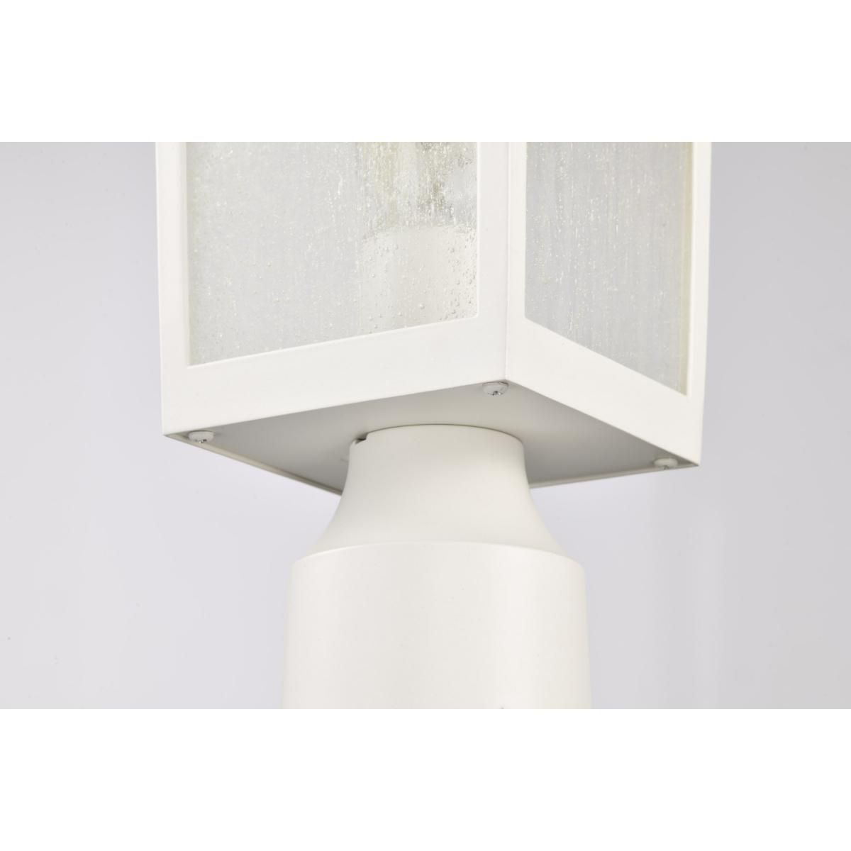 Nuvo Cove Neck 16 1/4" White and Seeded Glass Outdoor Post Lantern