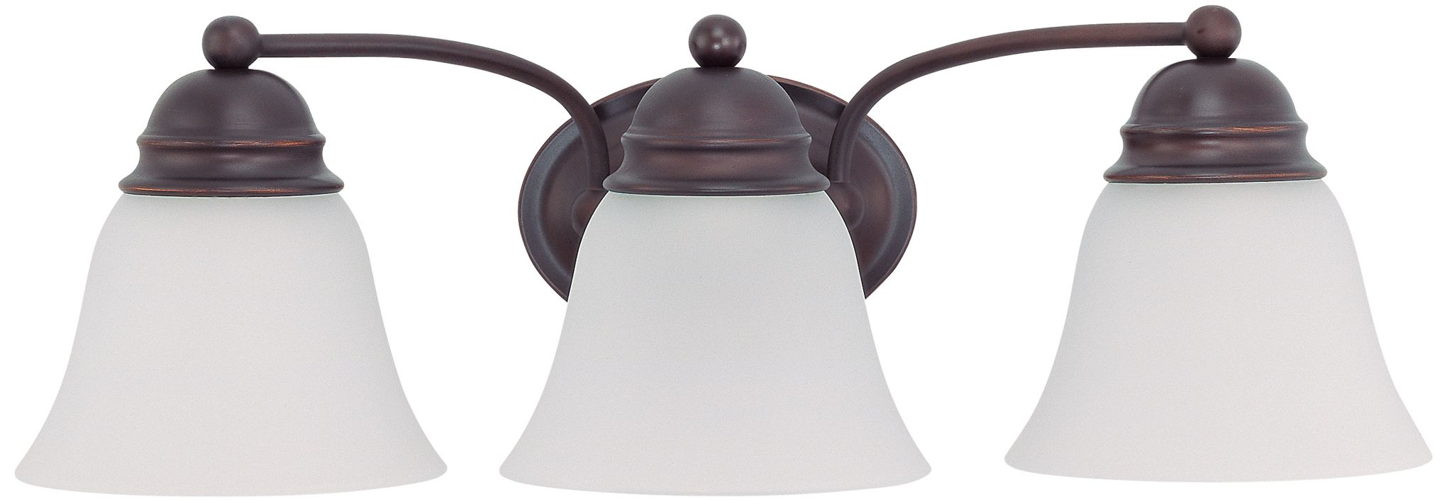Nuvo Empire 20 1/2" Wide Mahogany Bronze/Frosted Glass 3-Light Bath Light
