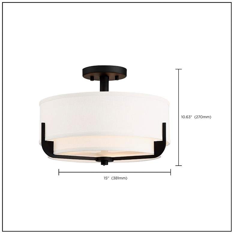 Image 5 Nuvo Frankie 15 3/4" Wide Aged Bronze Double Shade Ceiling Light more views