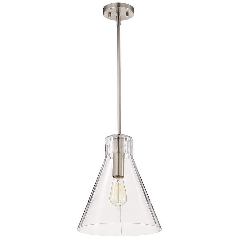Image 1 Nuvo Gianna 12" Wide Brushed Nickel 1 Light Medium Pendant