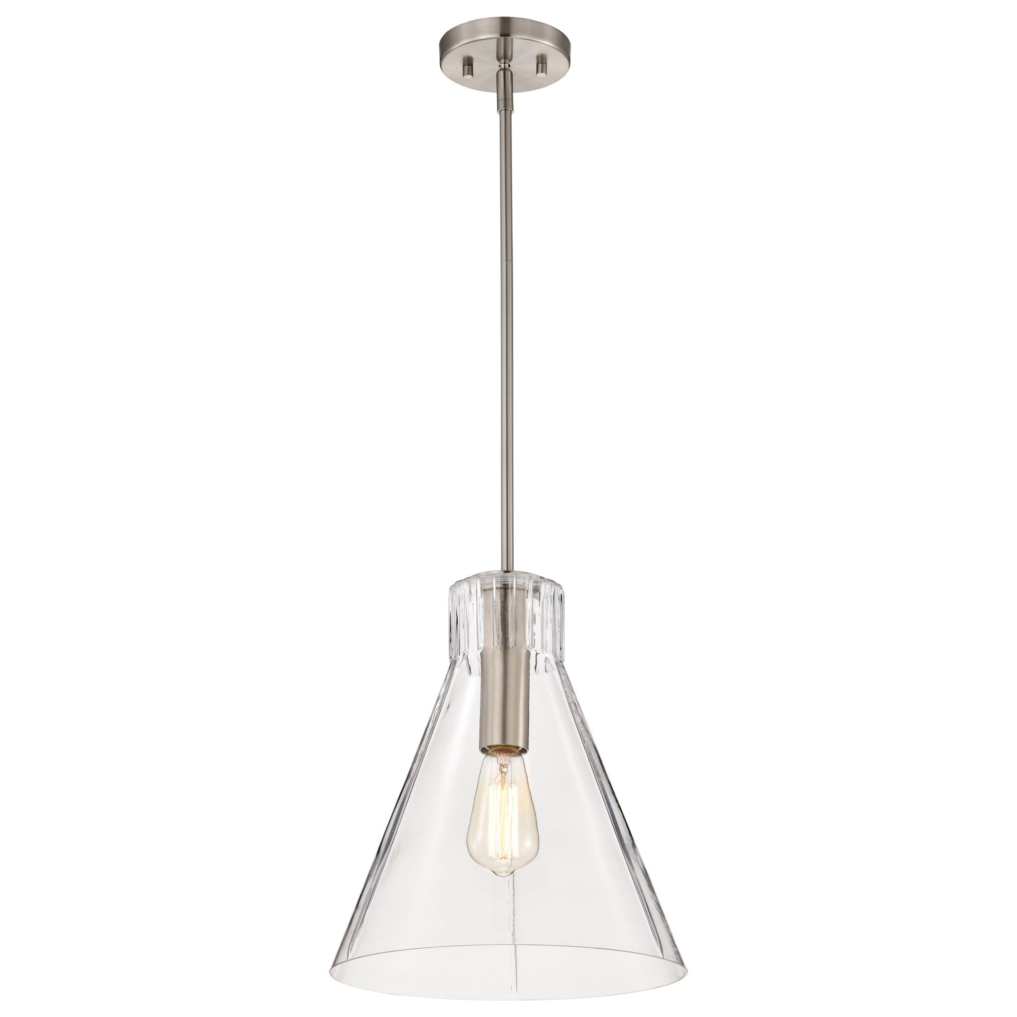 Image 2 Nuvo Gianna 12" Wide Brushed Nickel 1 Light Medium Pendant more views
