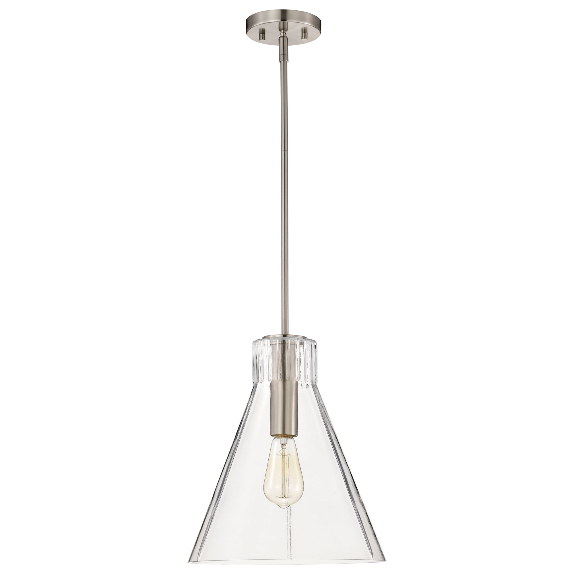 Image 3 Nuvo Gianna 12" Wide Brushed Nickel 1 Light Medium Pendant more views