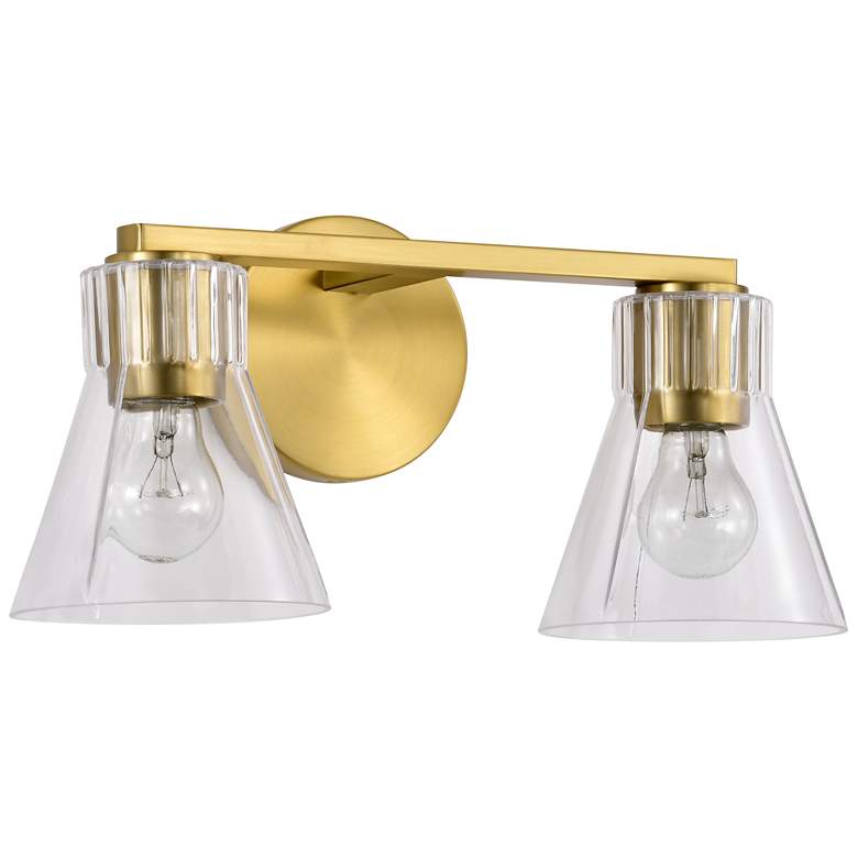 Image 1 Nuvo Gianna 16" Wide Vintage Brass 2 Light Vanity