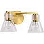 1_Nuvo Gianna 16" Wide Vintage Brass 2 Light Vanity