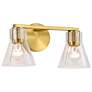 2_Nuvo Gianna 16" Wide Vintage Brass 2 Light Vanity more views
