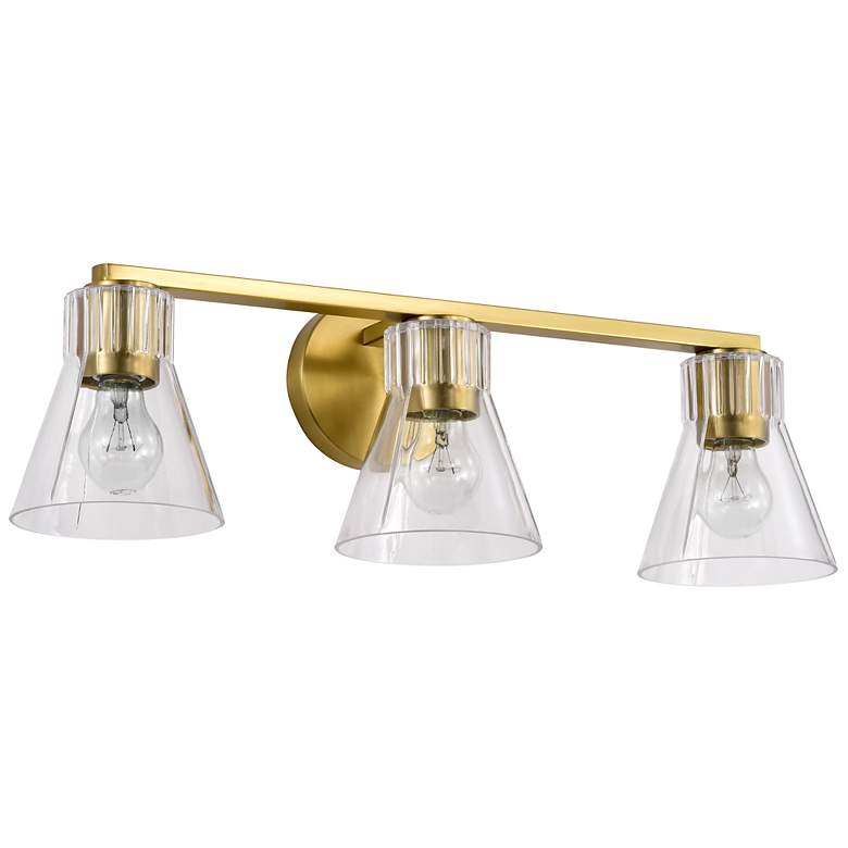 Image 1 Nuvo Gianna 24" Wide Vintage Brass 3 Light Vanity