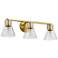 Nuvo Gianna 24" Wide Vintage Brass 3 Light Vanity