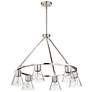 1_Nuvo Gianna 30" Wide Brushed Nickel 6 Light Chandelier