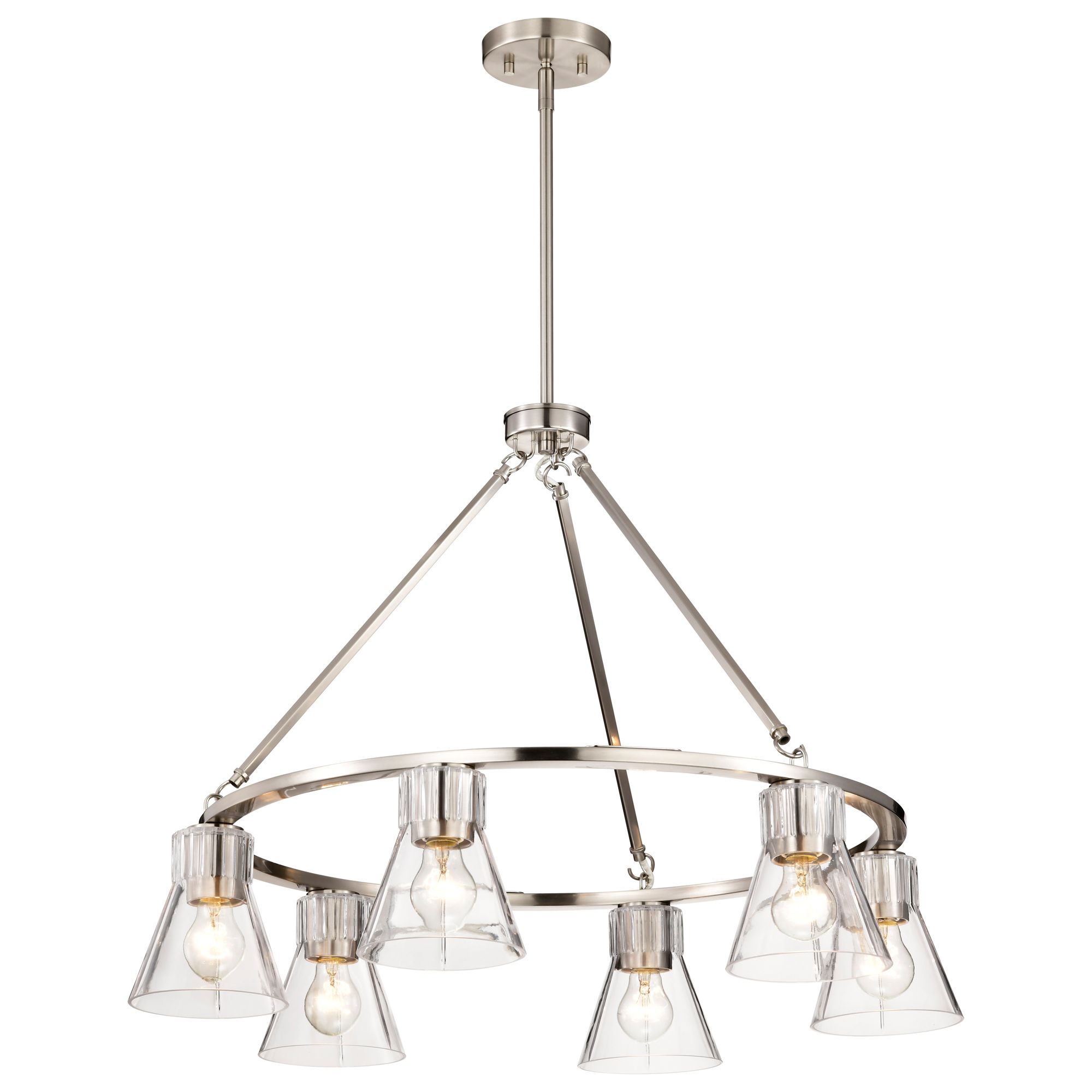 Image 2 Nuvo Gianna 30" Wide Brushed Nickel 6 Light Chandelier more views