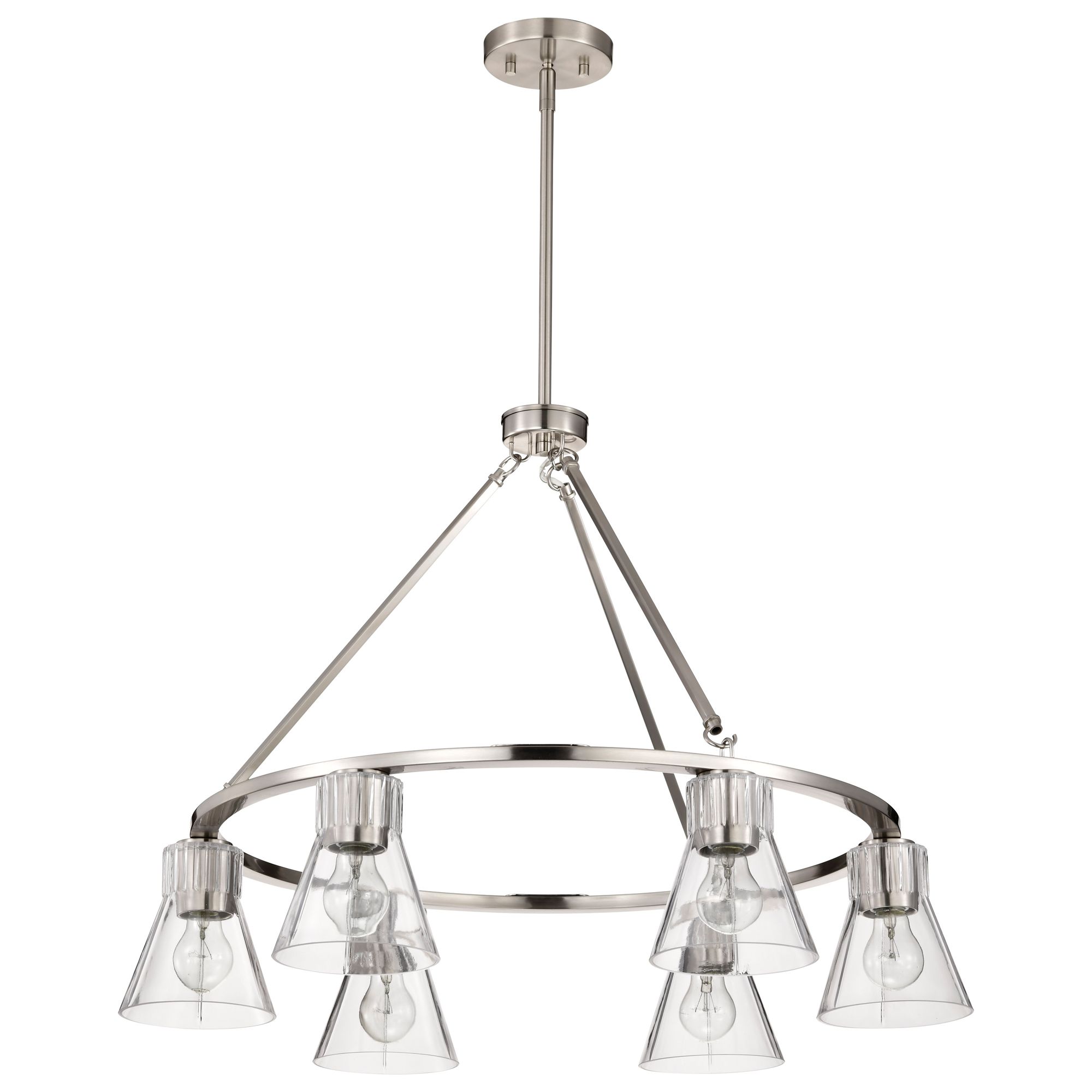 Image 3 Nuvo Gianna 30" Wide Brushed Nickel 6 Light Chandelier more views