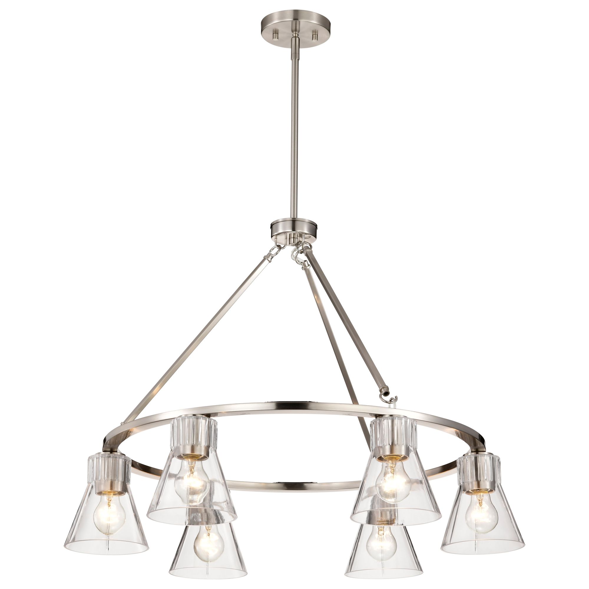 Image 4 Nuvo Gianna 30" Wide Brushed Nickel 6 Light Chandelier more views