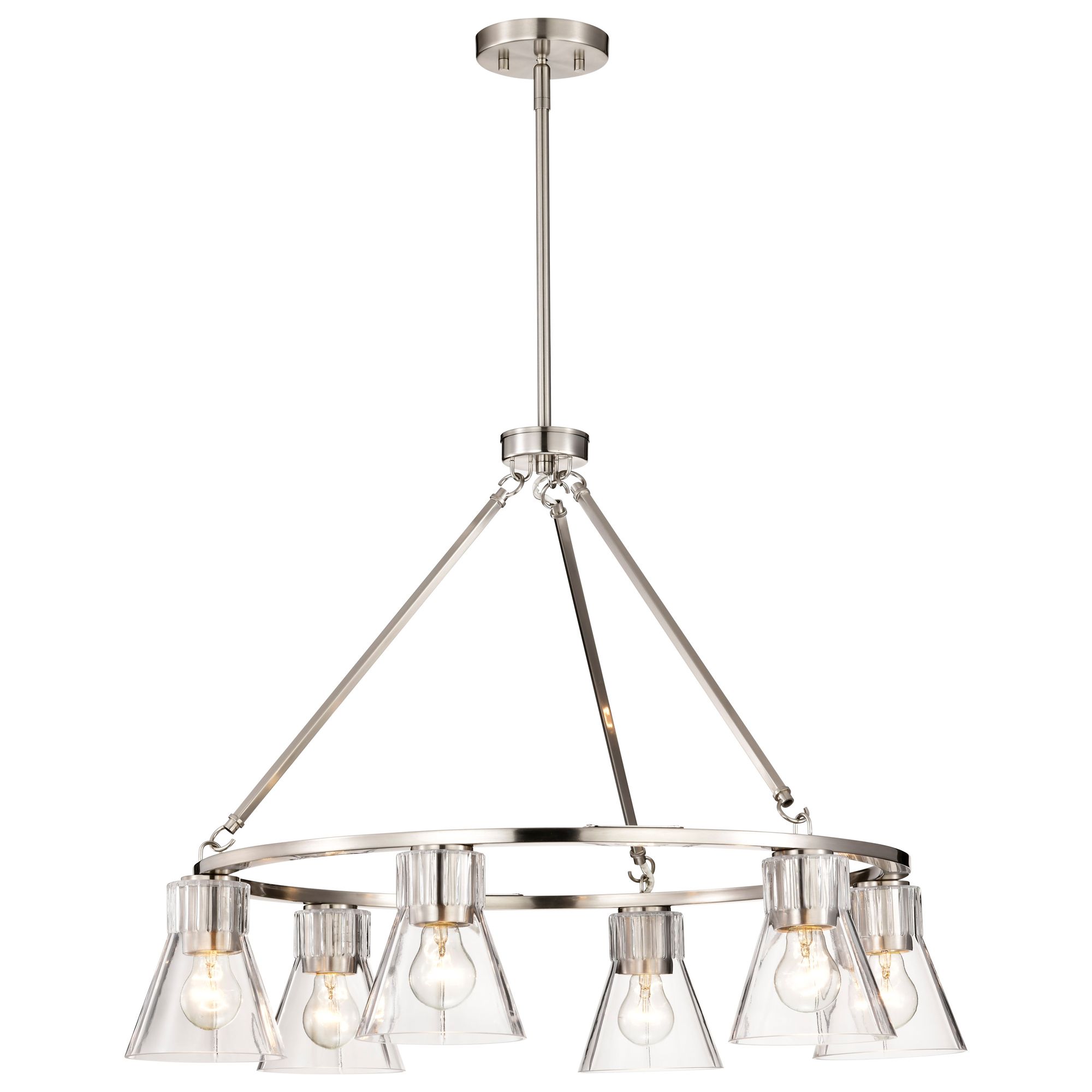 Image 6 Nuvo Gianna 30" Wide Brushed Nickel 6 Light Chandelier more views