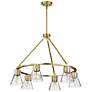 1_Nuvo Gianna 30" Wide Vintage Brass 6 Light Chandelier