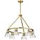 Nuvo Gianna 30" Wide Vintage Brass 6 Light Chandelier