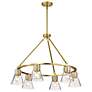 2_Nuvo Gianna 30" Wide Vintage Brass 6 Light Chandelier more views