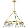 3_Nuvo Gianna 30" Wide Vintage Brass 6 Light Chandelier more views