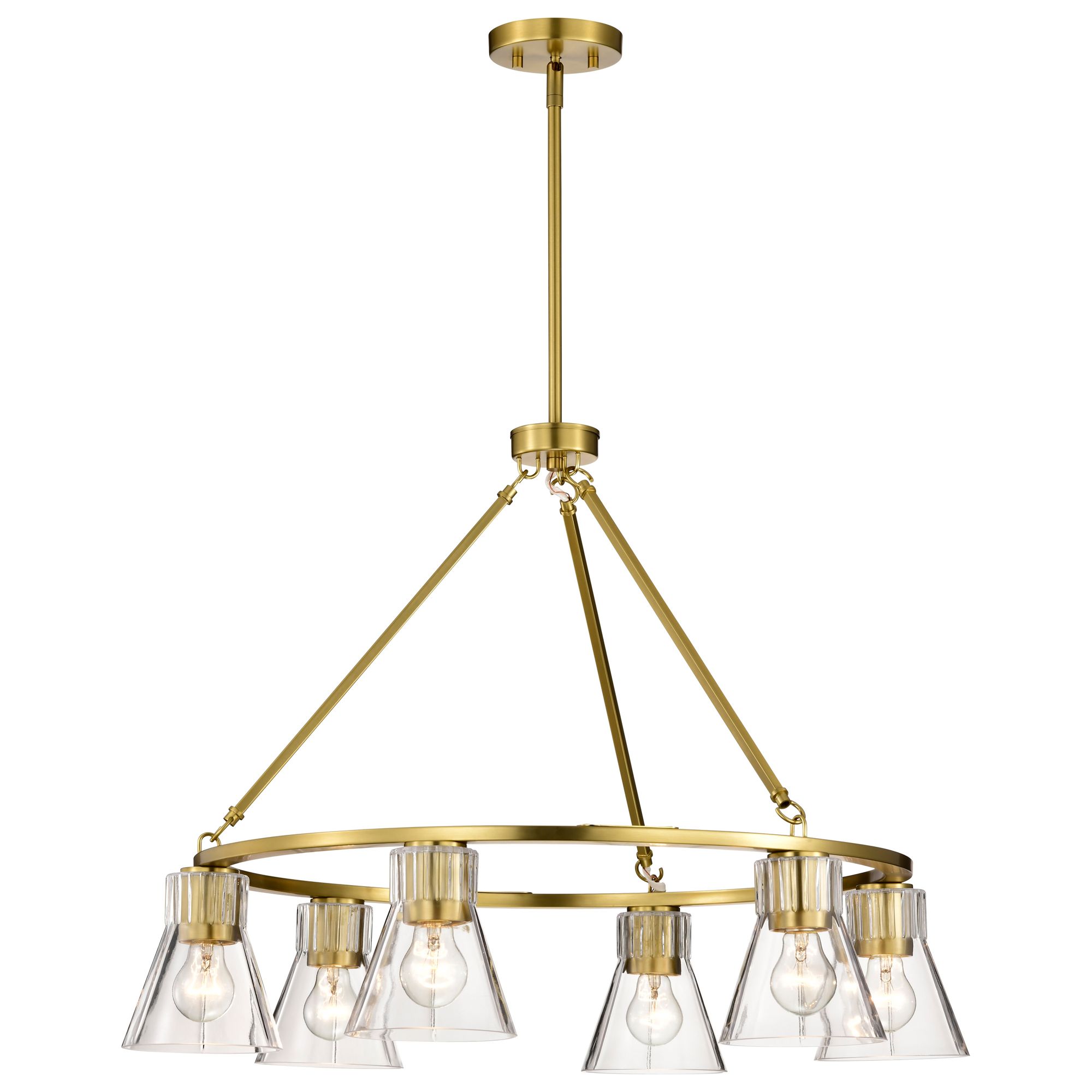 Image 4 Nuvo Gianna 30" Wide Vintage Brass 6 Light Chandelier more views
