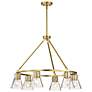4_Nuvo Gianna 30" Wide Vintage Brass 6 Light Chandelier more views