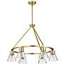 5_Nuvo Gianna 30" Wide Vintage Brass 6 Light Chandelier more views