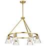 6_Nuvo Gianna 30" Wide Vintage Brass 6 Light Chandelier more views