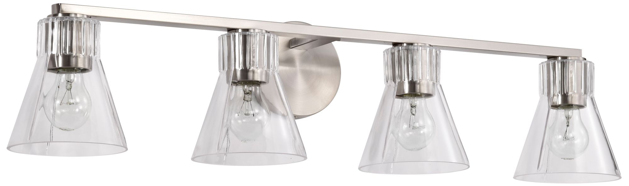 Nuvo Gianna 33" Wide Brushed Nickel 4 Light Vanity