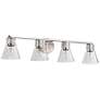 1_Nuvo Gianna 33" Wide Brushed Nickel 4 Light Vanity