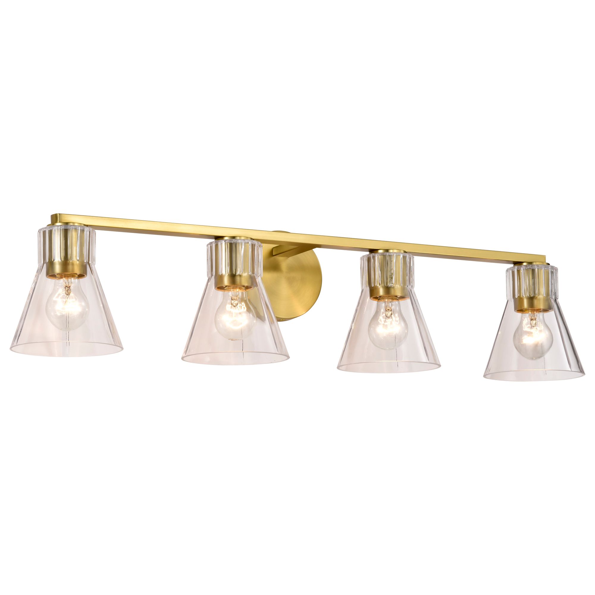 Image 2 Nuvo Gianna 33" Wide Vintage Brass 4 Light Vanity more views