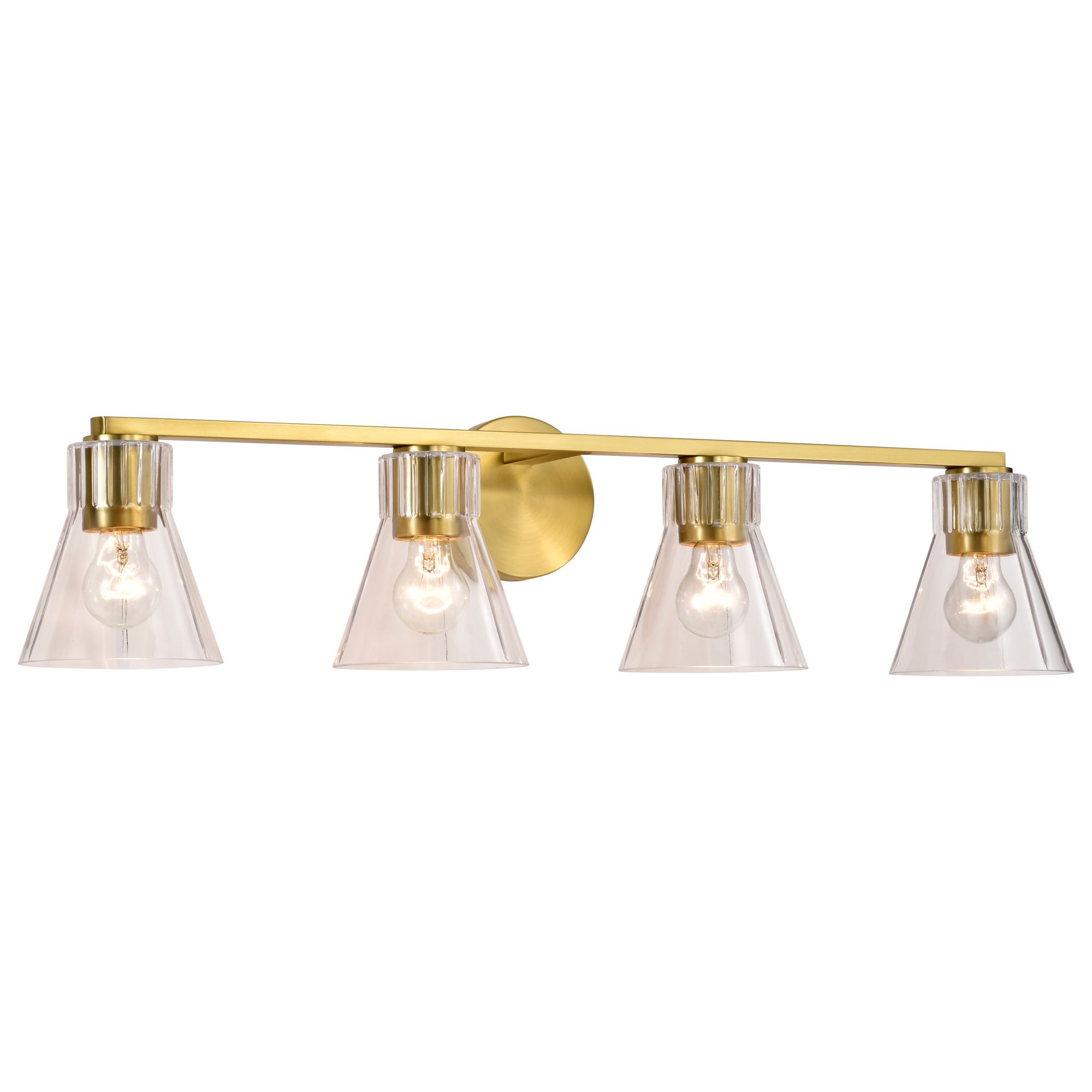 Image 4 Nuvo Gianna 33" Wide Vintage Brass 4 Light Vanity more views