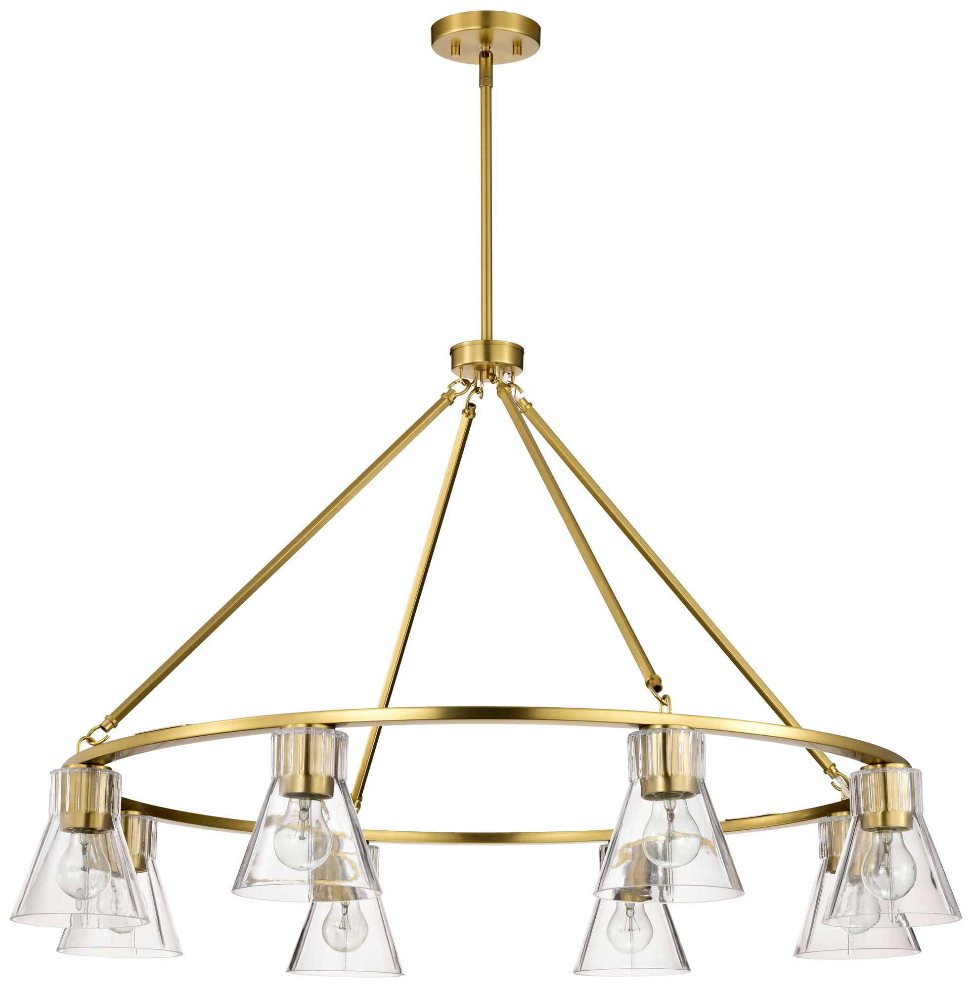 Nuvo Gianna 40" Wide Vintage Brass 8 Light Chandelier