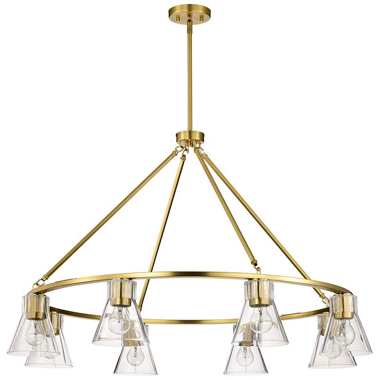 Image 1 Nuvo Gianna 40" Wide Vintage Brass 8 Light Chandelier