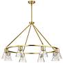 1_Nuvo Gianna 40" Wide Vintage Brass 8 Light Chandelier