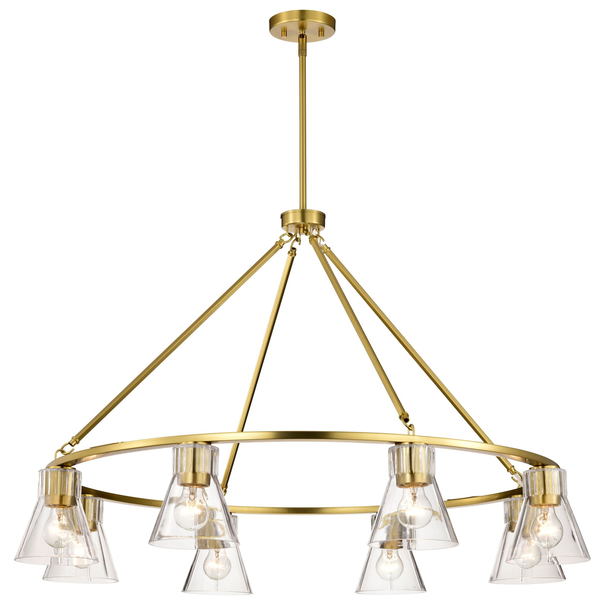 Image 2 Nuvo Gianna 40" Wide Vintage Brass 8 Light Chandelier more views