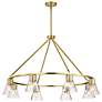 2_Nuvo Gianna 40" Wide Vintage Brass 8 Light Chandelier more views
