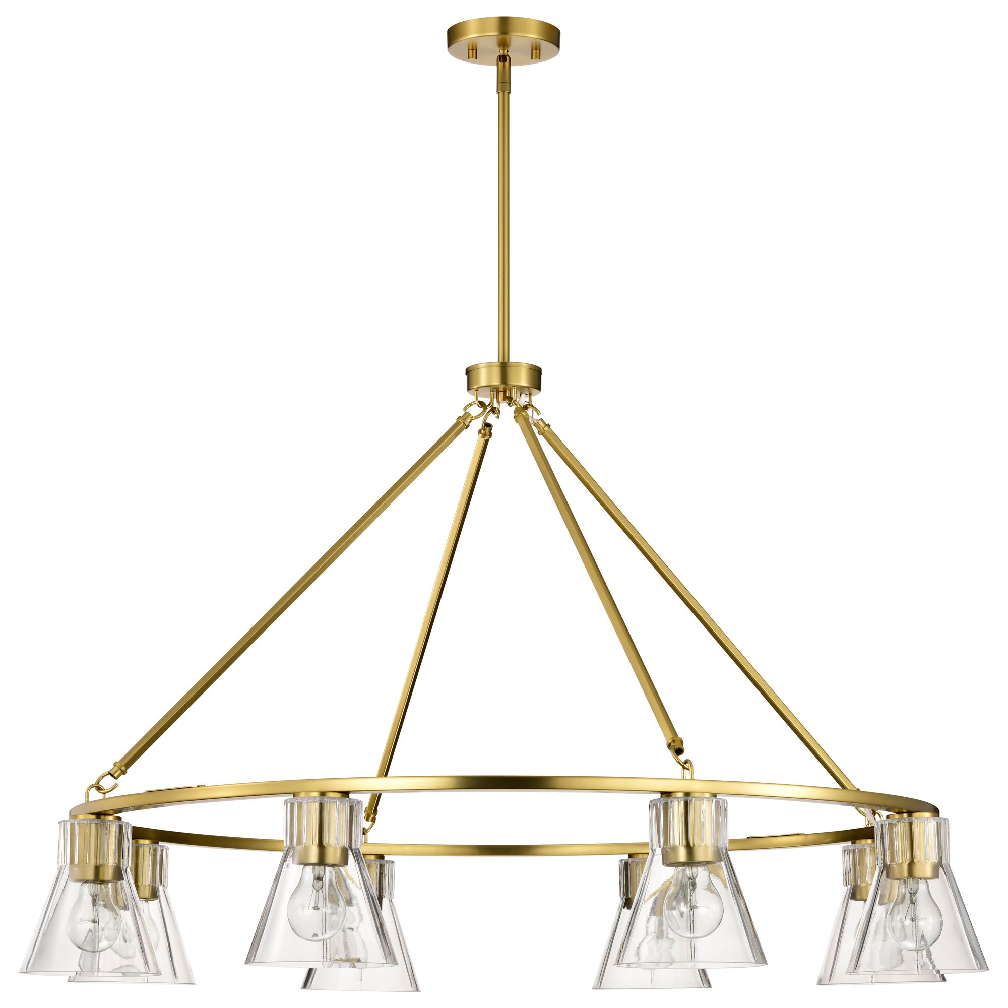 Image 3 Nuvo Gianna 40" Wide Vintage Brass 8 Light Chandelier more views