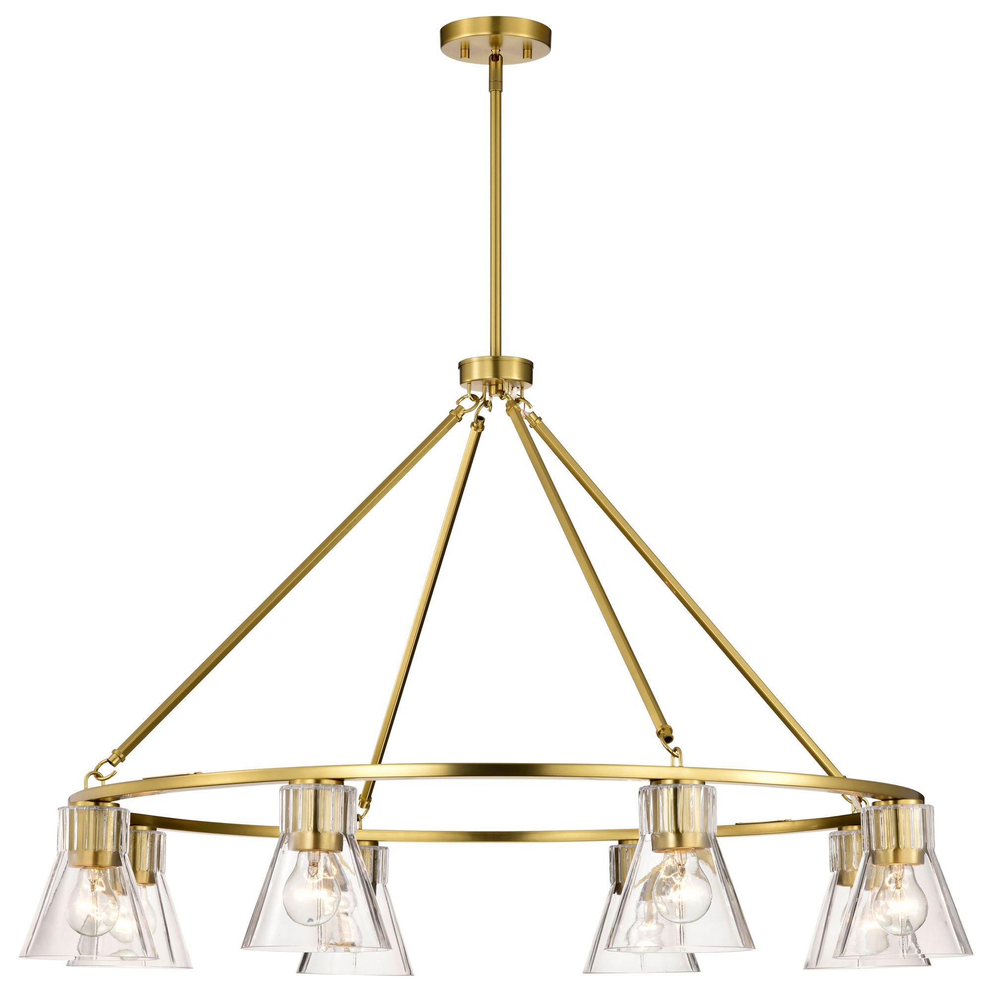 Image 4 Nuvo Gianna 40" Wide Vintage Brass 8 Light Chandelier more views