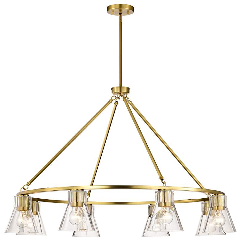 Image 4 Nuvo Gianna 40" Wide Vintage Brass 8 Light Chandelier more views