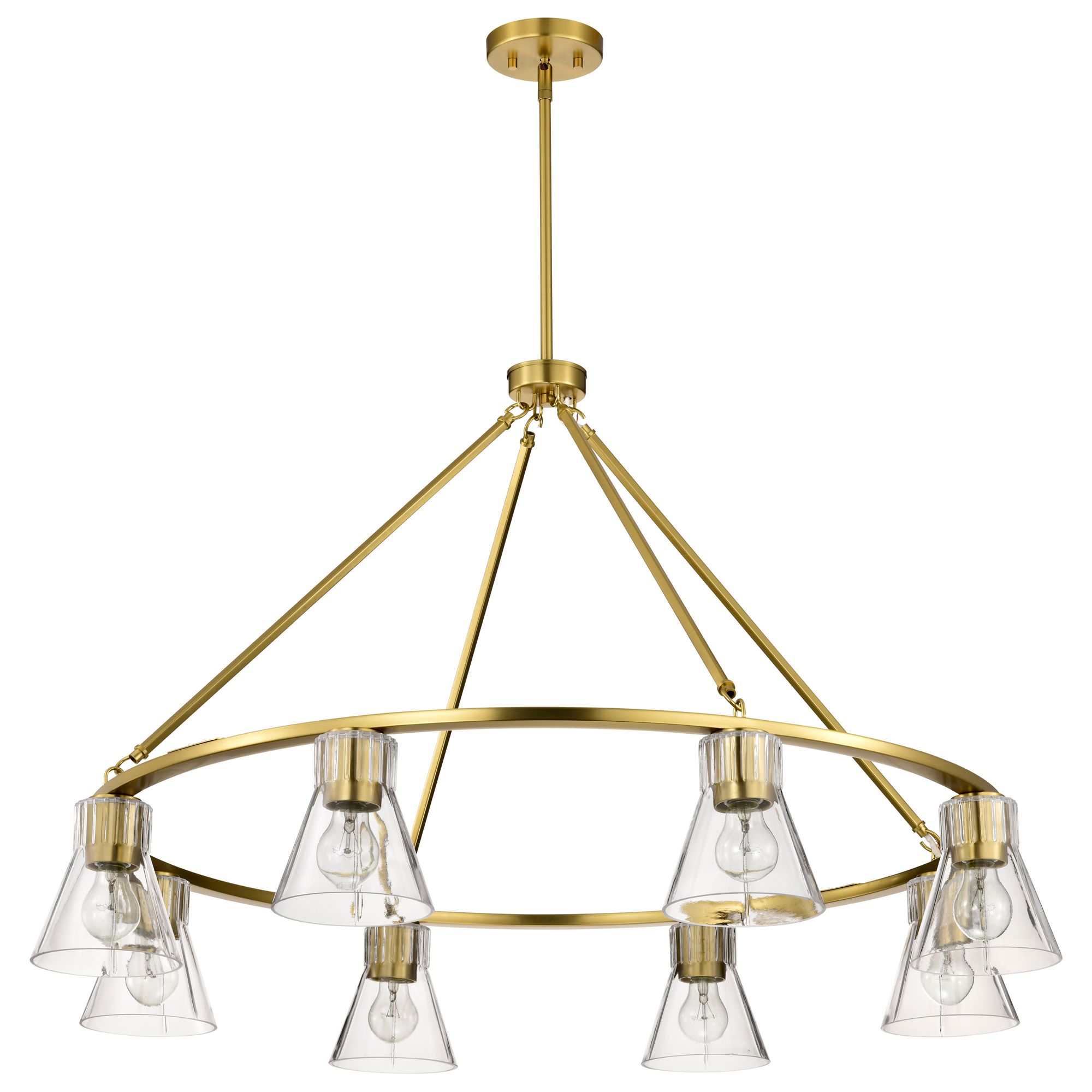 Image 5 Nuvo Gianna 40" Wide Vintage Brass 8 Light Chandelier more views