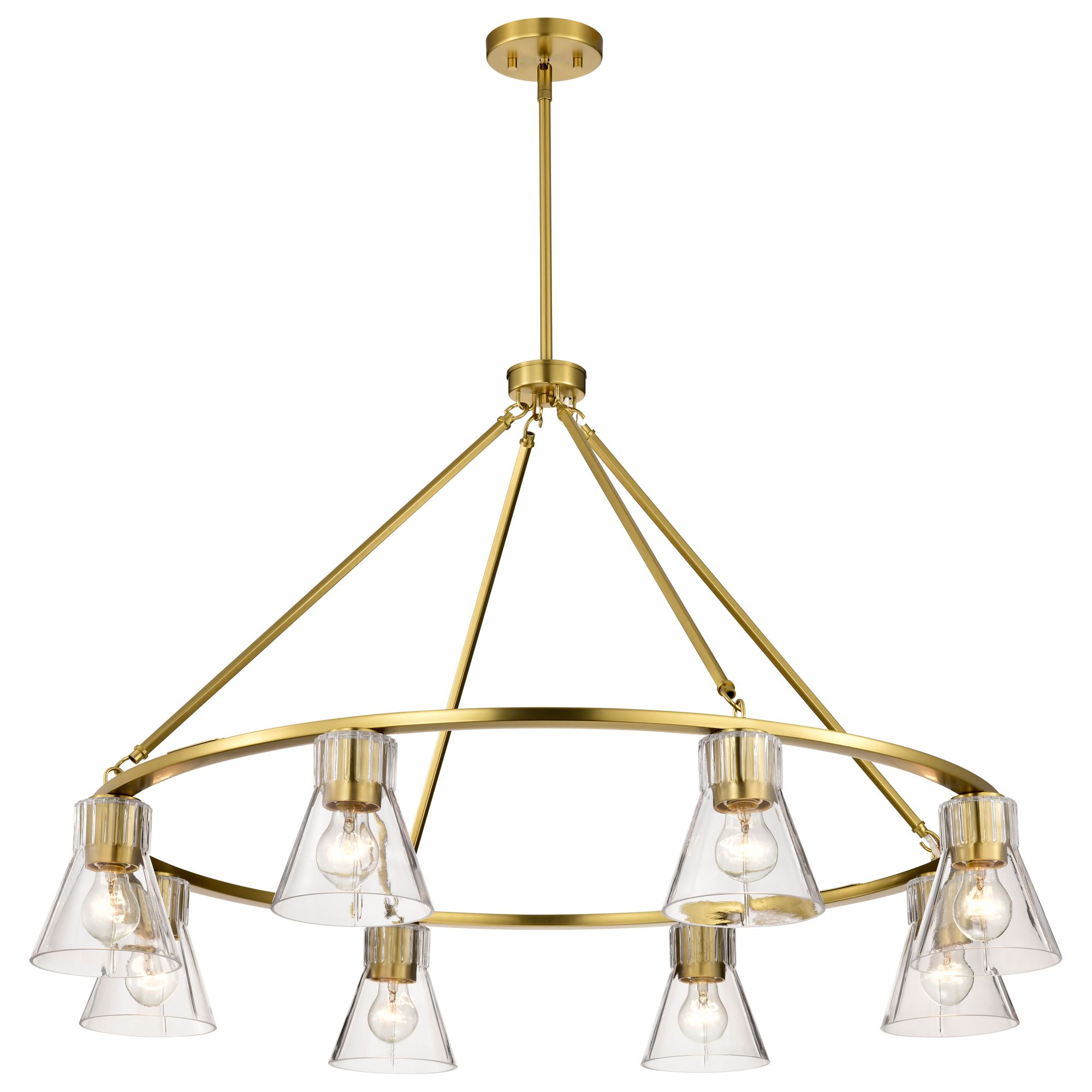 Image 6 Nuvo Gianna 40" Wide Vintage Brass 8 Light Chandelier more views