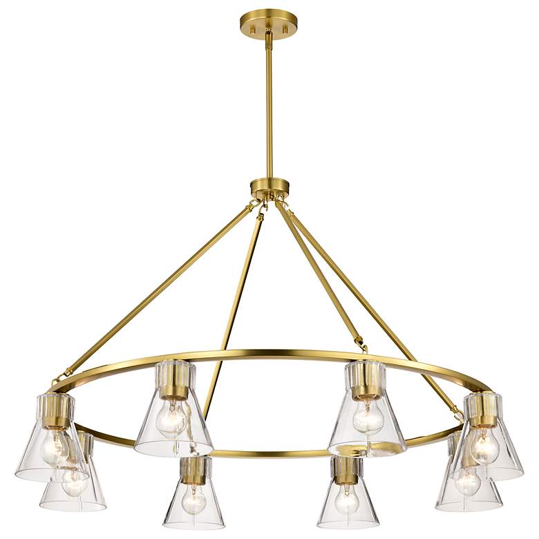 Image 6 Nuvo Gianna 40" Wide Vintage Brass 8 Light Chandelier more views