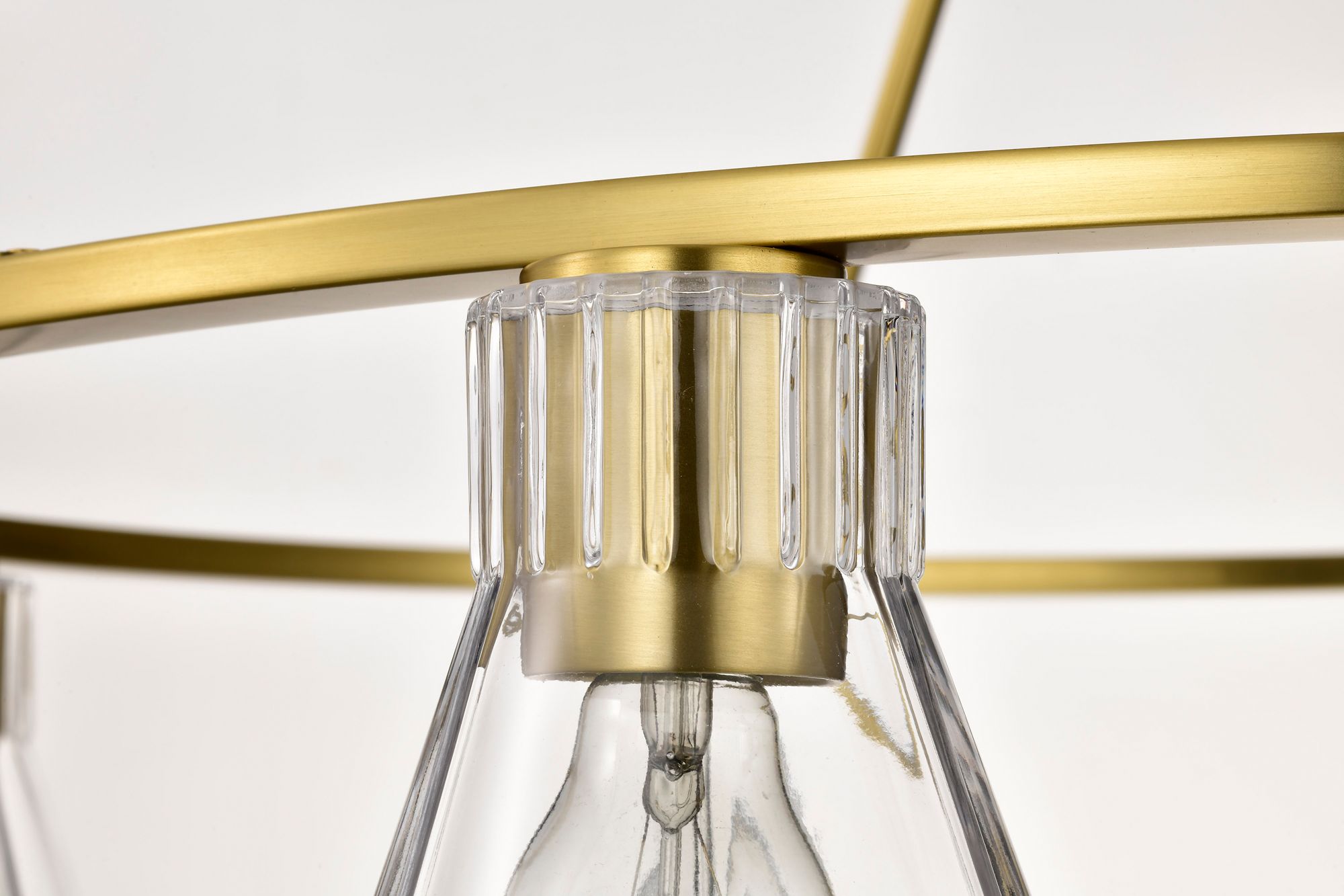 Image 7 Nuvo Gianna 40" Wide Vintage Brass 8 Light Chandelier more views