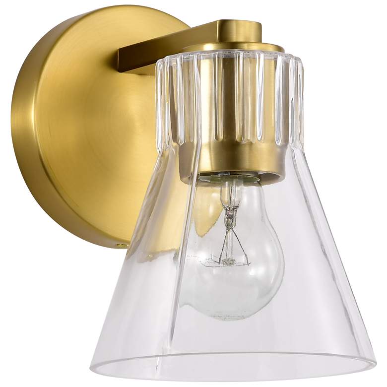 Image 1 Nuvo Gianna 7 1/2" High Vintage Brass 1 Light Vanity